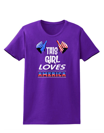 This Girl Loves America Womens Dark T-Shirt-TooLoud-Purple-X-Small-Davson Sales