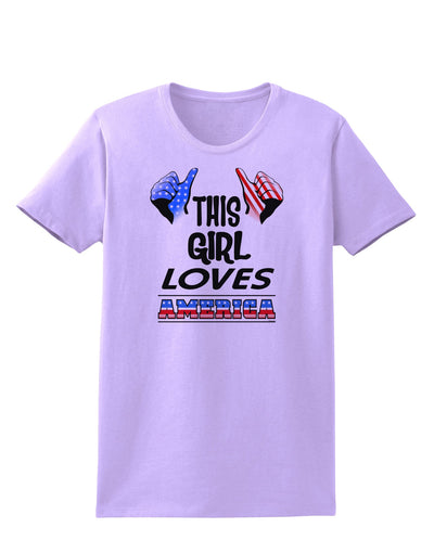 This Girl Loves America Womens T-Shirt-Womens T-Shirt-TooLoud-Lavender-X-Small-Davson Sales