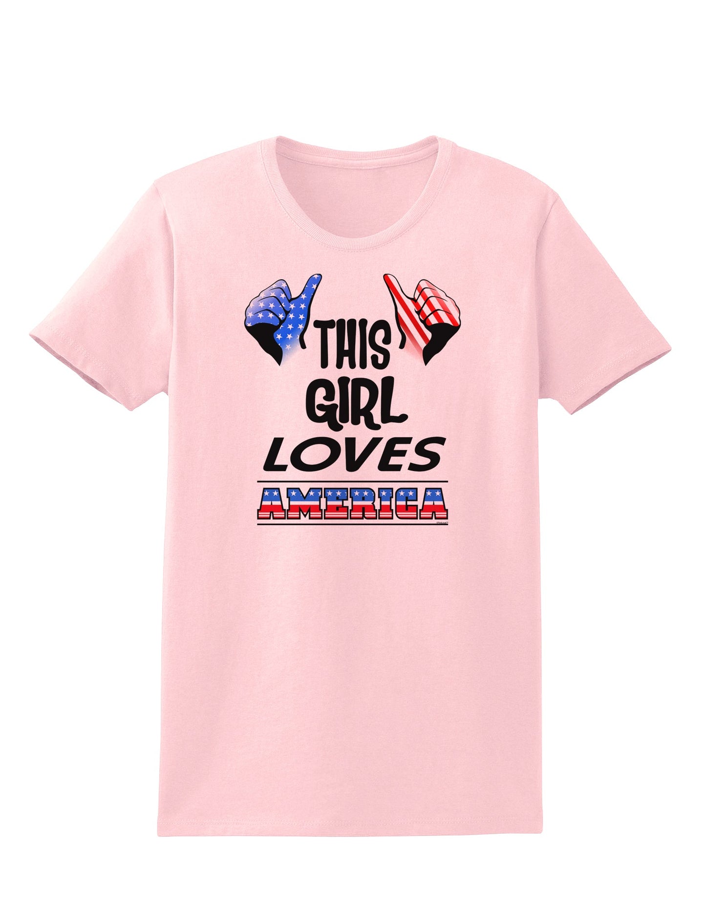 This Girl Loves America Womens T-Shirt-Womens T-Shirt-TooLoud-PalePink-X-Small-Davson Sales