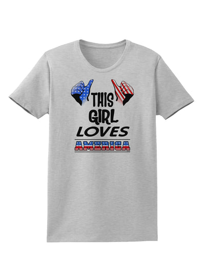 This Girl Loves America Womens T-Shirt-Womens T-Shirt-TooLoud-AshGray-X-Small-Davson Sales