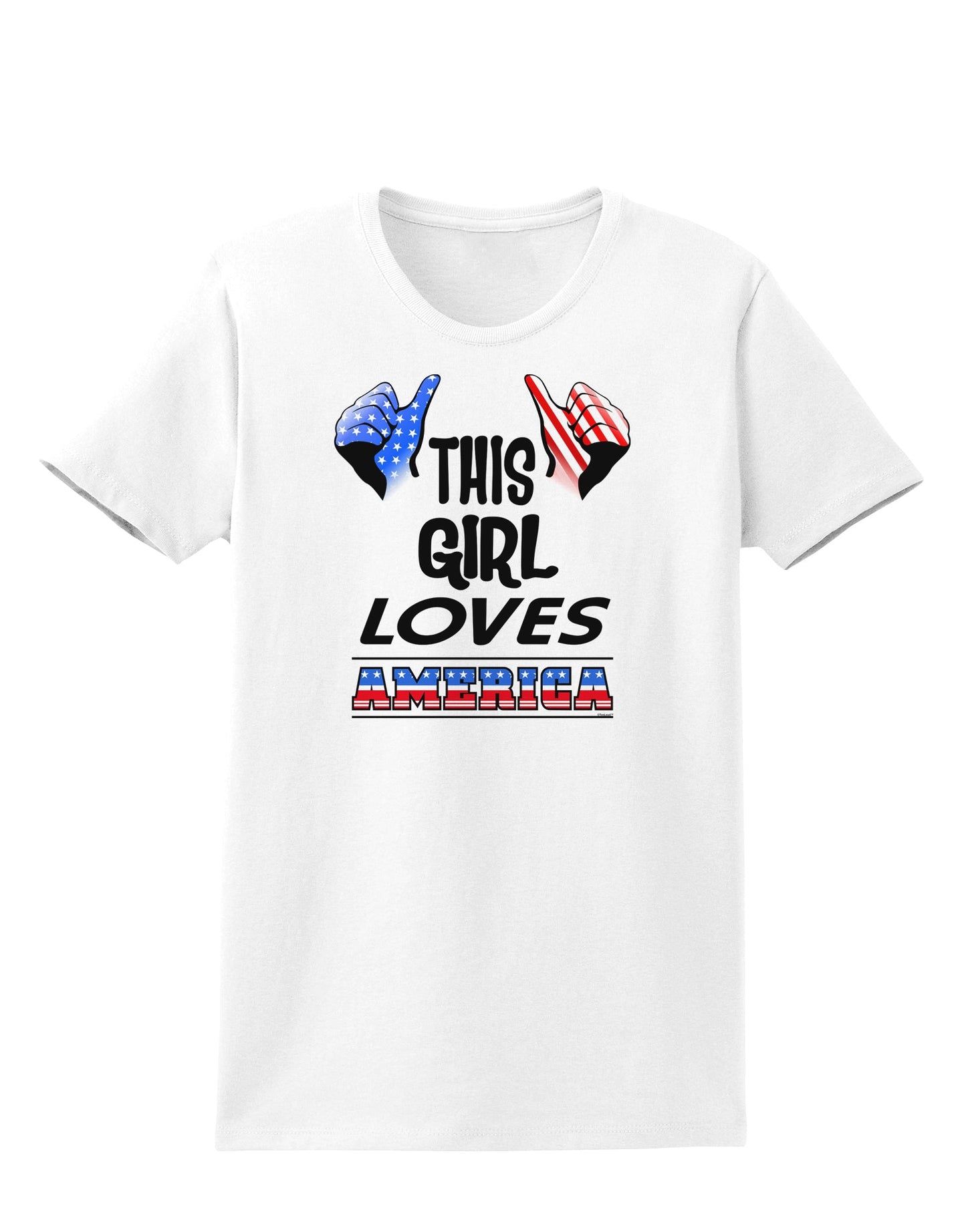 This Girl Loves America Womens T-Shirt-Womens T-Shirt-TooLoud-White-X-Small-Davson Sales