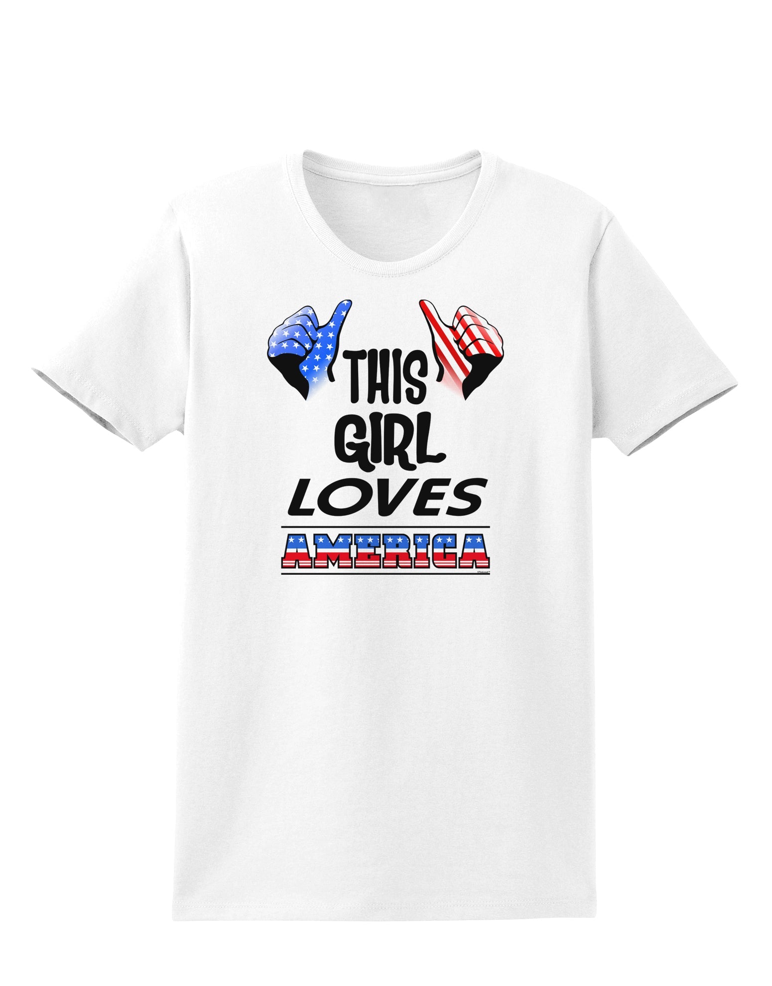 This Girl Loves America Womens T-Shirt-Womens T-Shirt-TooLoud-White-X-Small-Davson Sales