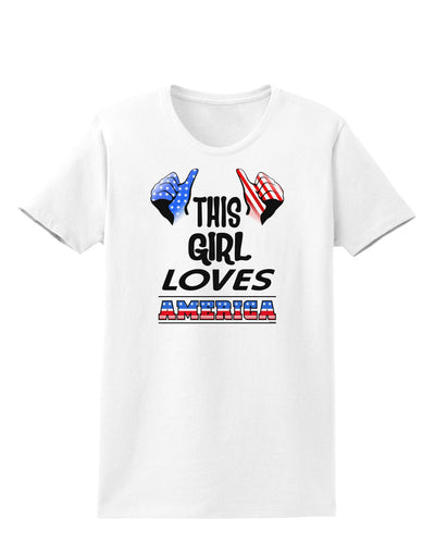 This Girl Loves America Womens T-Shirt-Womens T-Shirt-TooLoud-White-X-Small-Davson Sales