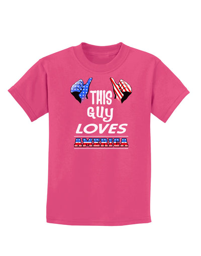 This Guy Loves America Childrens Dark T-Shirt-Childrens T-Shirt-TooLoud-Sangria-X-Small-Davson Sales