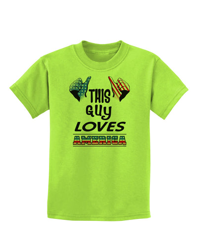 This Guy Loves America Childrens T-Shirt-Childrens T-Shirt-TooLoud-Lime-Green-X-Small-Davson Sales