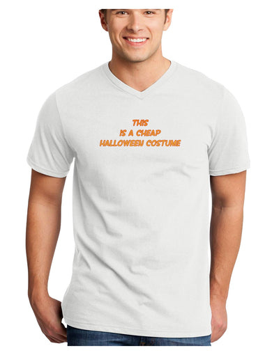 This is a Cheap Costume Adult V-Neck T-shirt-Mens V-Neck T-Shirt-TooLoud-White-Small-Davson Sales