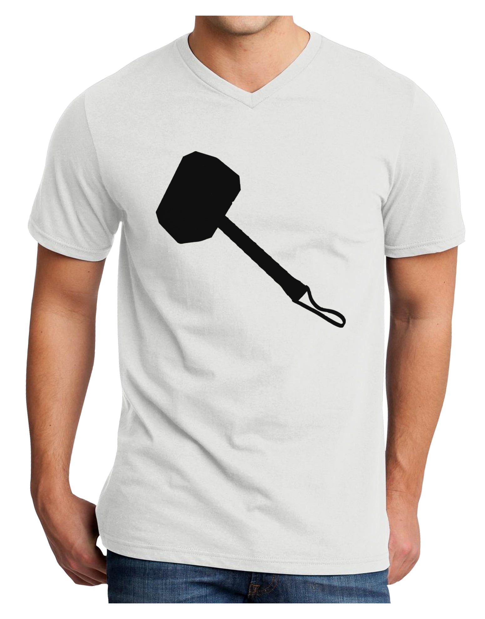Thors Hammer Nordic Runes Lucky Odin Mjolnir Valhalla Adult V-Neck T-shirt by TooLoud-TooLoud-White-Small-Davson Sales