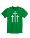 Three Cross Design - Easter Childrens Dark T-Shirt by TooLoud-Childrens T-Shirt-TooLoud-Kelly-Green-X-Small-Davson Sales
