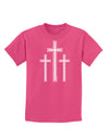 Three Cross Design - Easter Childrens Dark T-Shirt by TooLoud-Childrens T-Shirt-TooLoud-Sangria-X-Small-Davson Sales