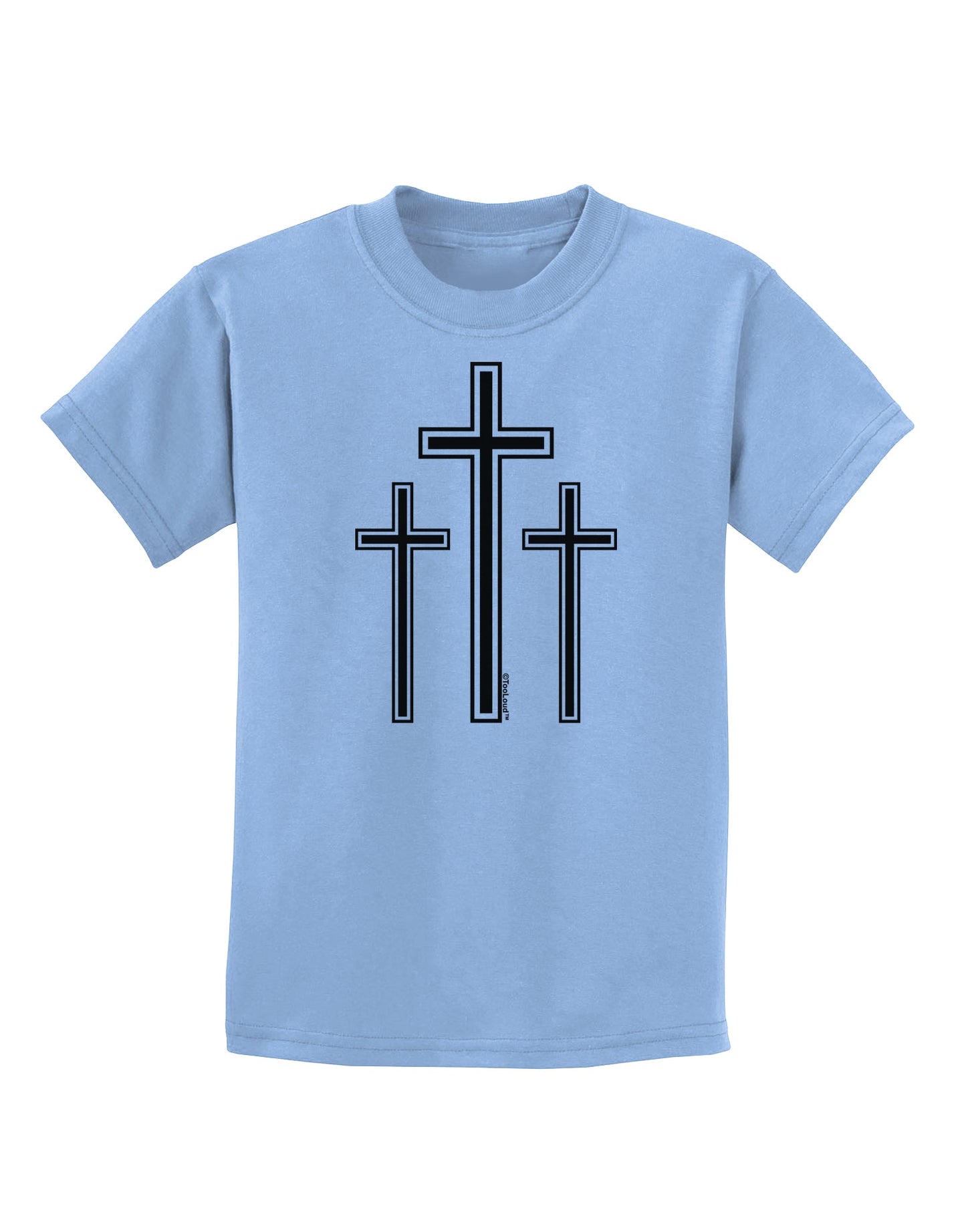 Three Cross Design - Easter Childrens T-Shirt by TooLoud-Childrens T-Shirt-TooLoud-Light-Blue-X-Small-Davson Sales