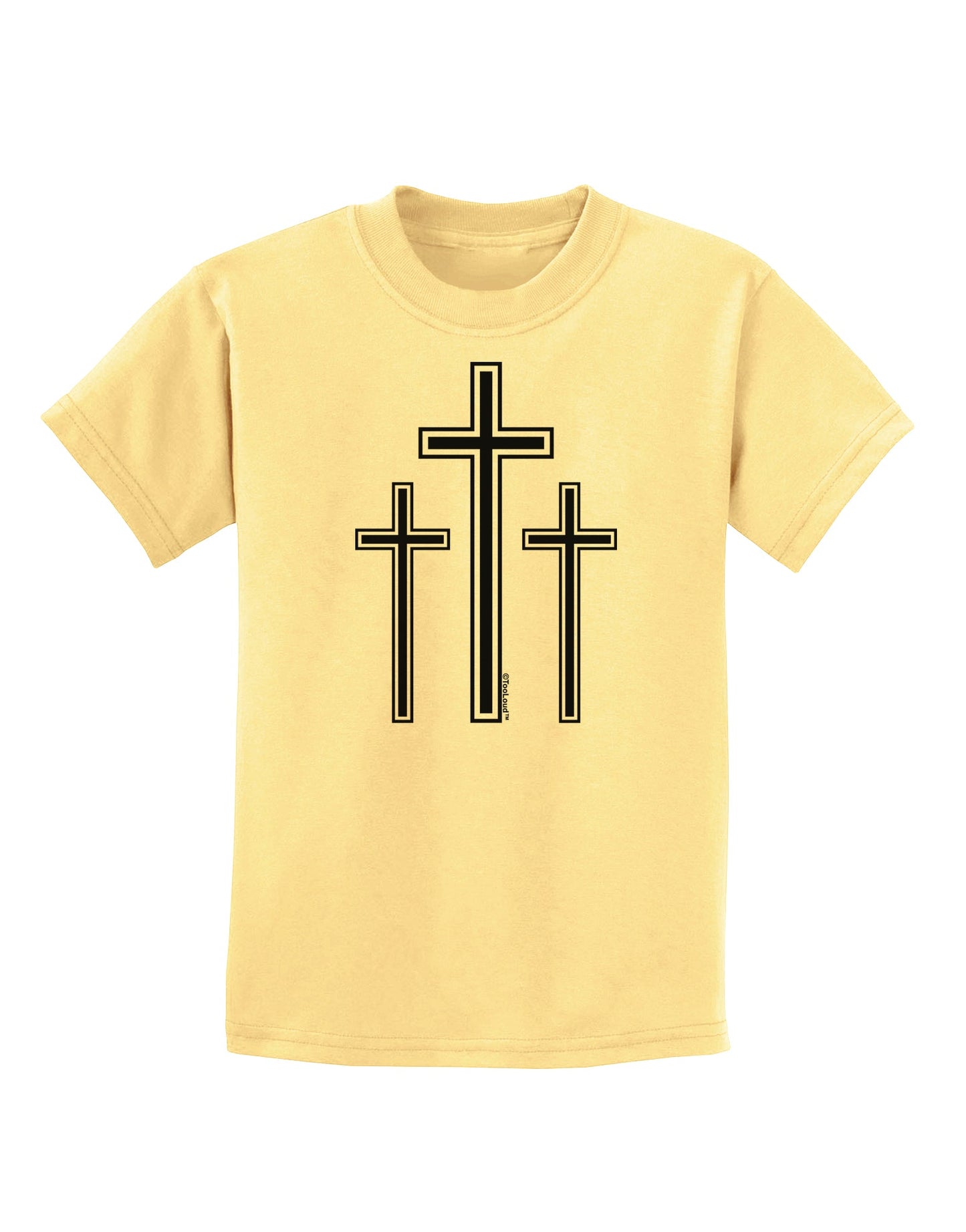 Three Cross Design - Easter Childrens T-Shirt by TooLoud-Childrens T-Shirt-TooLoud-Daffodil-Yellow-X-Small-Davson Sales