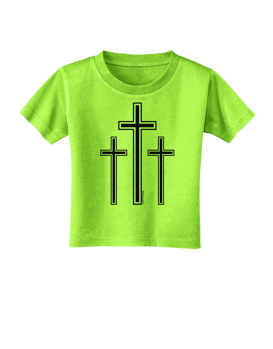 Three Cross Design - Easter Toddler T-Shirt by TooLoud-Toddler T-Shirt-TooLoud-White-2T-Davson Sales