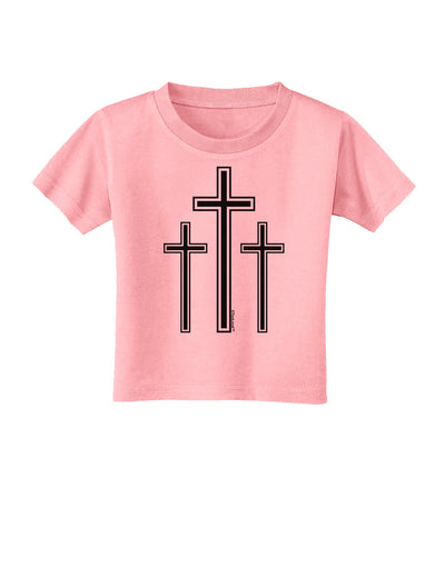 Three Cross Design - Easter Toddler T-Shirt by TooLoud-Toddler T-Shirt-TooLoud-Candy-Pink-2T-Davson Sales