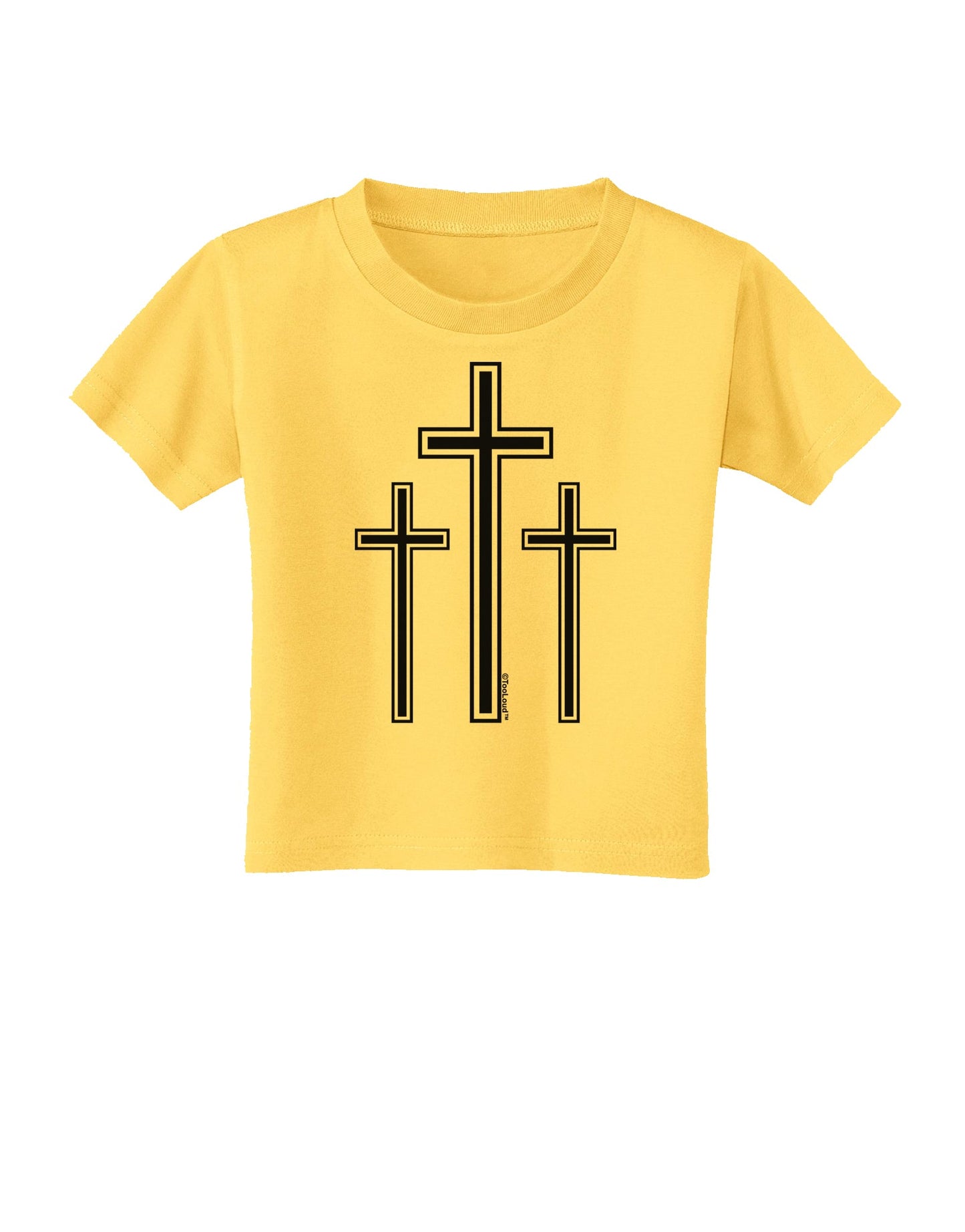 Three Cross Design - Easter Toddler T-Shirt by TooLoud-Toddler T-Shirt-TooLoud-Yellow-2T-Davson Sales