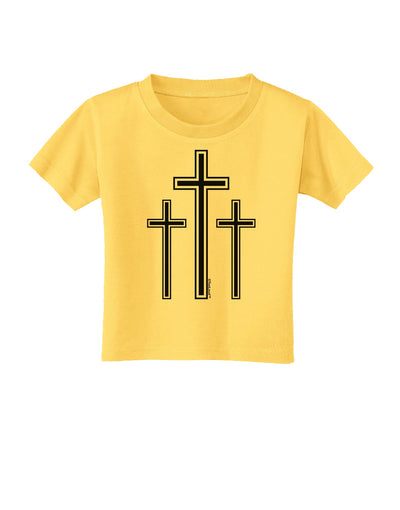 Three Cross Design - Easter Toddler T-Shirt by TooLoud-Toddler T-Shirt-TooLoud-Yellow-2T-Davson Sales
