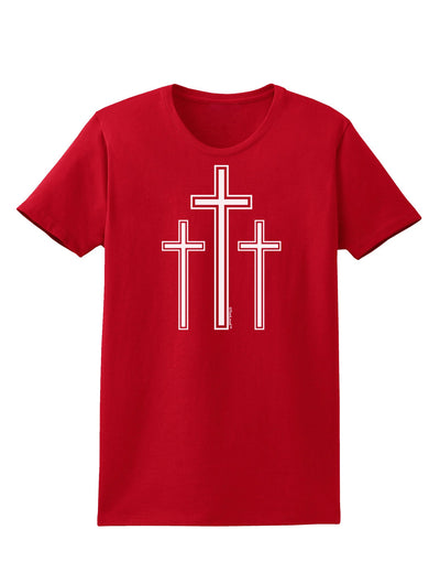 Three Cross Design - Easter Womens Dark T-Shirt by TooLoud-Womens T-Shirt-TooLoud-Red-X-Small-Davson Sales