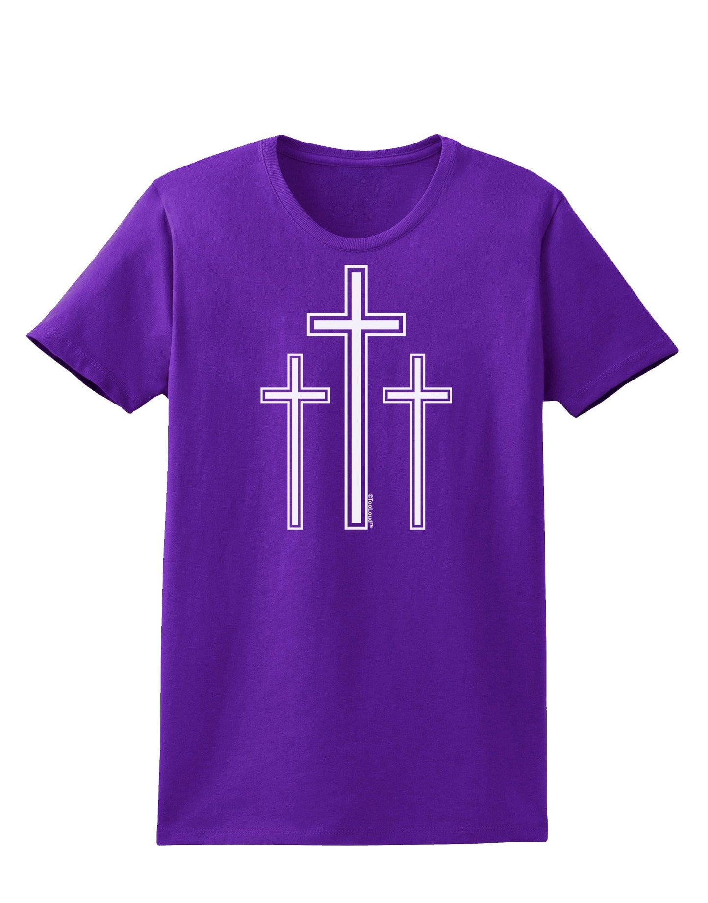 Three Cross Design - Easter Womens Dark T-Shirt by TooLoud-Womens T-Shirt-TooLoud-Purple-X-Small-Davson Sales