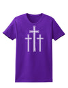 Three Cross Design - Easter Womens Dark T-Shirt by TooLoud-Womens T-Shirt-TooLoud-Purple-X-Small-Davson Sales