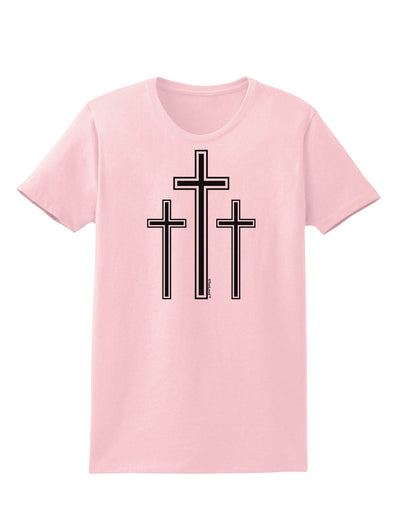Three Cross Design - Easter Womens T-Shirt by TooLoud-Womens T-Shirt-TooLoud-PalePink-X-Small-Davson Sales