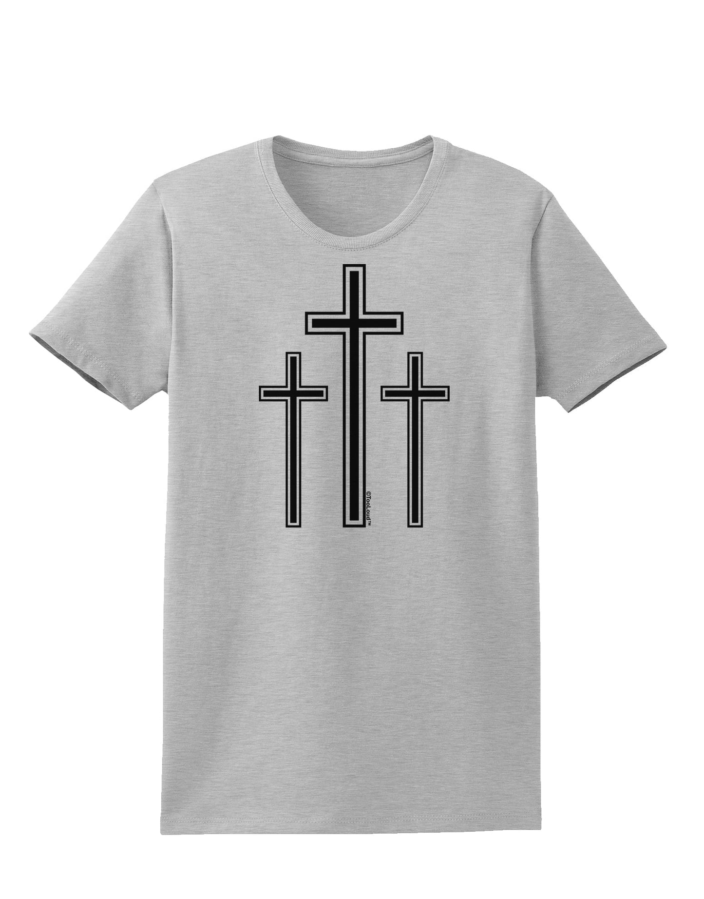 Three Cross Design - Easter Womens T-Shirt by TooLoud-Womens T-Shirt-TooLoud-AshGray-X-Small-Davson Sales