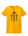 Three Cross Design - Easter Womens T-Shirt by TooLoud-Womens T-Shirt-TooLoud-Gold-X-Small-Davson Sales