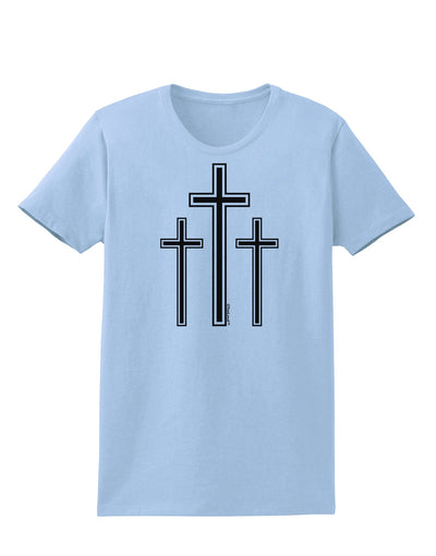 Three Cross Design - Easter Womens T-Shirt by TooLoud-Womens T-Shirt-TooLoud-Light-Blue-X-Small-Davson Sales