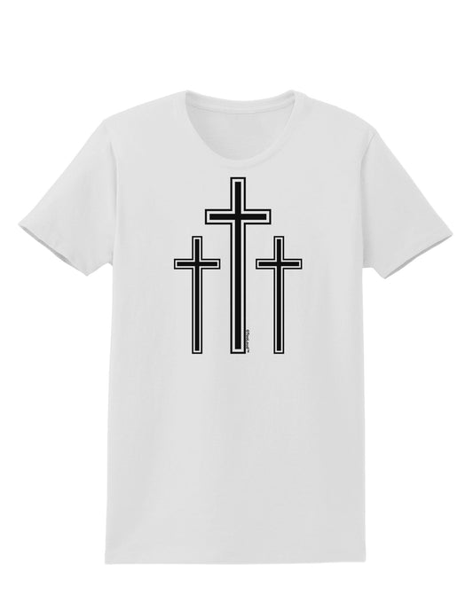 Three Cross Design - Easter Womens T-Shirt by TooLoud-Womens T-Shirt-TooLoud-White-X-Small-Davson Sales