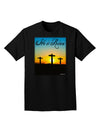 Three Crosses Sunrise - He Is Risen Adult Dark T-Shirt by TooLoud-Mens T-Shirt-TooLoud-Black-Small-Davson Sales