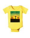 Three Crosses Sunrise - He Is Risen Baby Romper Bodysuit by TooLoud-Baby Romper-TooLoud-Yellow-06-Months-Davson Sales