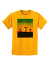 Three Crosses Sunrise - He Is Risen Childrens T-Shirt by TooLoud-Childrens T-Shirt-TooLoud-Gold-X-Small-Davson Sales