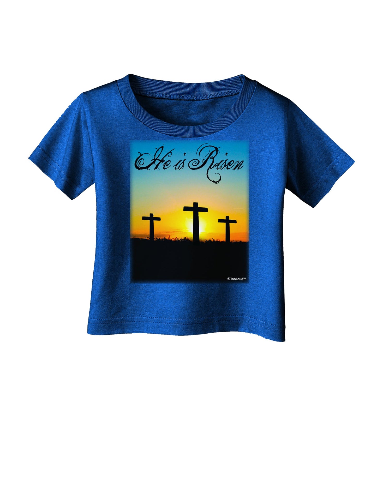 Three Crosses Sunrise - He Is Risen Infant T-Shirt Dark by TooLoud-Infant T-Shirt-TooLoud-Royal-Blue-06-Months-Davson Sales