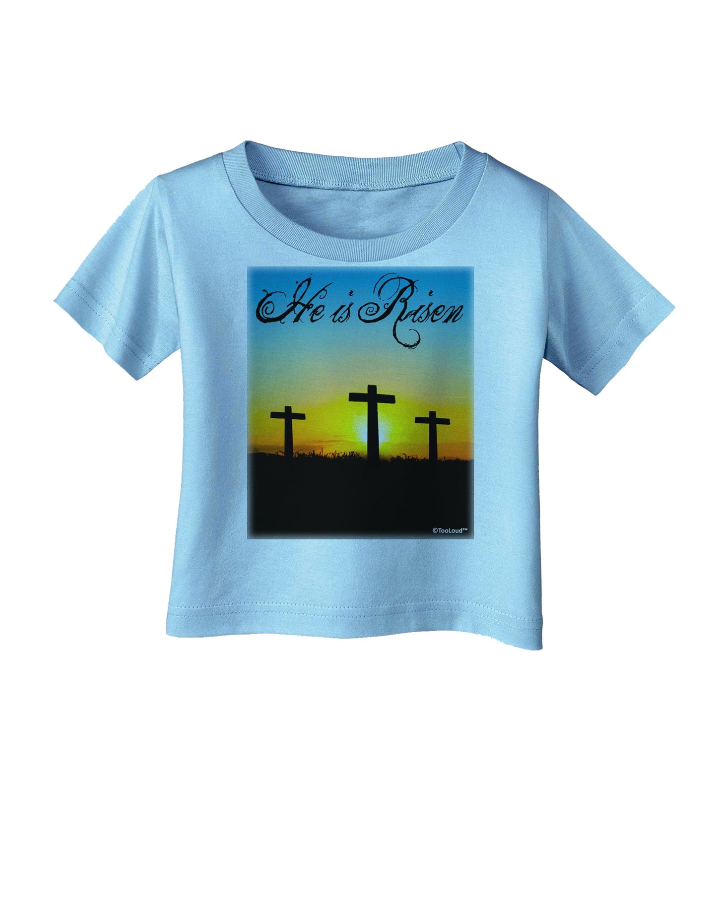 Three Crosses Sunrise - He Is Risen Infant T-Shirt by TooLoud-Infant T-Shirt-TooLoud-Aquatic-Blue-06-Months-Davson Sales