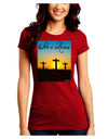 Three Crosses Sunrise - He Is Risen Juniors Crew Dark T-Shirt by TooLoud-T-Shirts Juniors Tops-TooLoud-Red-Juniors Fitted Small-Davson Sales