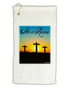 Three Crosses Sunrise - He Is Risen Micro Terry Gromet Golf Towel 16 x 25 inch by TooLoud-Golf Towel-TooLoud-White-Davson Sales