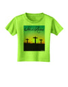 Three Crosses Sunrise - He Is Risen Toddler T-Shirt by TooLoud-Toddler T-Shirt-TooLoud-Lime-Green-2T-Davson Sales