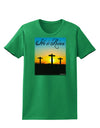 Three Crosses Sunrise - He Is Risen Womens Dark T-Shirt by TooLoud-Womens T-Shirt-TooLoud-Kelly-Green-X-Small-Davson Sales