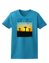 Three Crosses Sunrise - He Is Risen Womens Dark T-Shirt by TooLoud-Womens T-Shirt-TooLoud-Turquoise-X-Small-Davson Sales