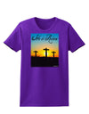 Three Crosses Sunrise - He Is Risen Womens Dark T-Shirt by TooLoud-Womens T-Shirt-TooLoud-Purple-X-Small-Davson Sales