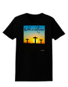 Three Crosses Sunrise - He Is Risen Womens Dark T-Shirt by TooLoud-Womens T-Shirt-TooLoud-Black-X-Small-Davson Sales