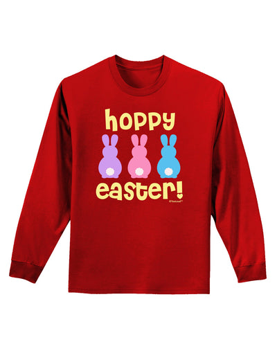 Three Easter Bunnies - Hoppy Easter Adult Long Sleeve Dark T-Shirt by TooLoud-TooLoud-Red-Small-Davson Sales