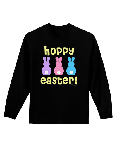 Three Easter Bunnies - Hoppy Easter Adult Long Sleeve Dark T-Shirt by TooLoud-TooLoud-Black-Small-Davson Sales