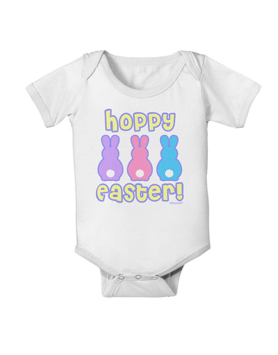 Three Easter Bunnies - Hoppy Easter Baby Romper Bodysuit by TooLoud-Baby Romper-TooLoud-White-06-Months-Davson Sales