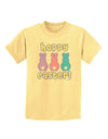 Three Easter Bunnies - Hoppy Easter Childrens T-Shirt by TooLoud-Childrens T-Shirt-TooLoud-Daffodil-Yellow-X-Small-Davson Sales