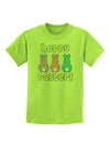 Three Easter Bunnies - Hoppy Easter Childrens T-Shirt by TooLoud-Childrens T-Shirt-TooLoud-Lime-Green-X-Small-Davson Sales