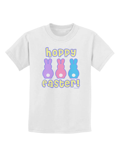 Three Easter Bunnies - Hoppy Easter Childrens T-Shirt by TooLoud-Childrens T-Shirt-TooLoud-White-X-Small-Davson Sales