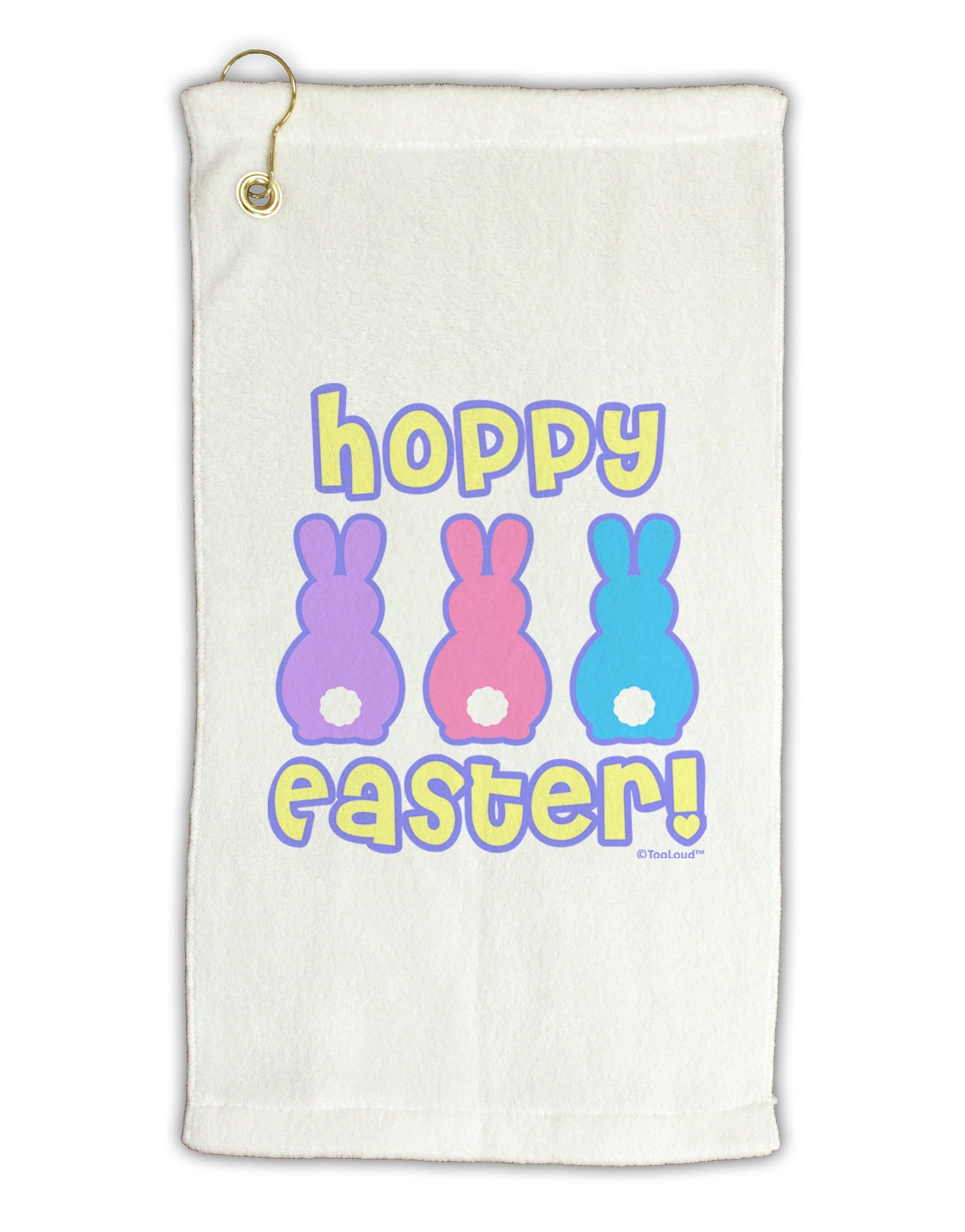 Three Easter Bunnies - Hoppy Easter Micro Terry Gromet Golf Towel 16 x 25 inch by TooLoud-Golf Towel-TooLoud-White-Davson Sales