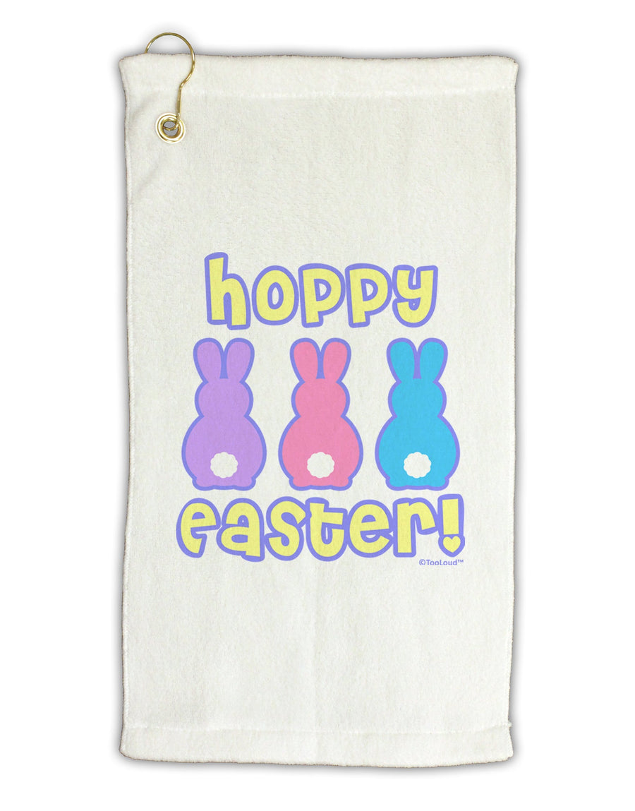 Three Easter Bunnies - Hoppy Easter Micro Terry Gromet Golf Towel 16 x 25 inch by TooLoud-Golf Towel-TooLoud-White-Davson Sales