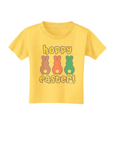 Three Easter Bunnies - Hoppy Easter Toddler T-Shirt by TooLoud-Toddler T-Shirt-TooLoud-Yellow-2T-Davson Sales