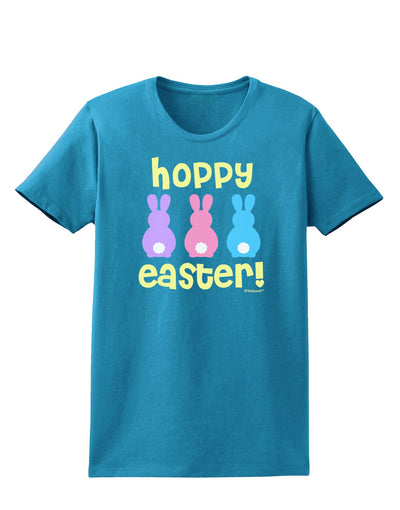 Three Easter Bunnies - Hoppy Easter Womens Dark T-Shirt by TooLoud-Womens T-Shirt-TooLoud-Turquoise-X-Small-Davson Sales