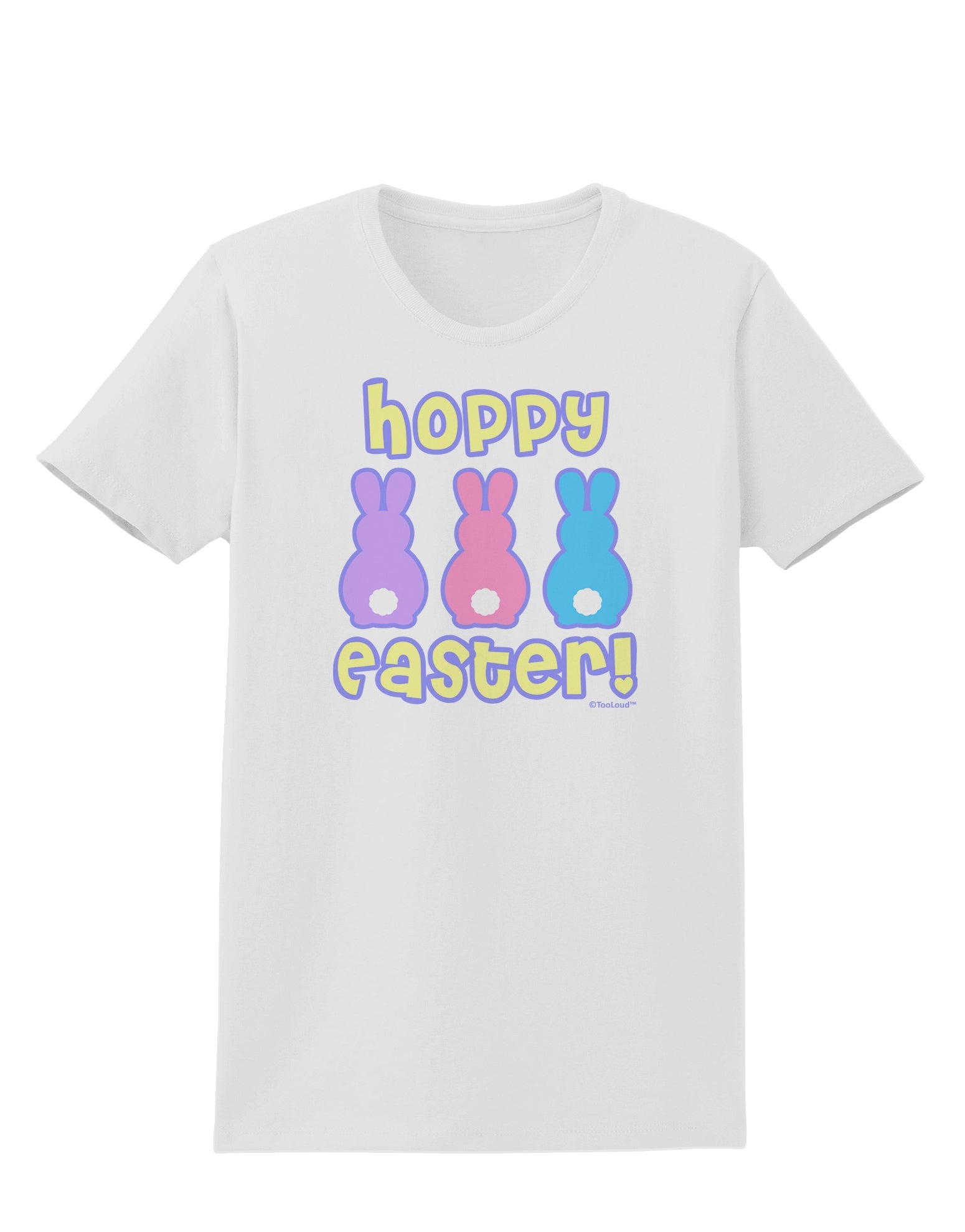 Three Easter Bunnies - Hoppy Easter Womens T-Shirt by TooLoud-Womens T-Shirt-TooLoud-White-X-Small-Davson Sales